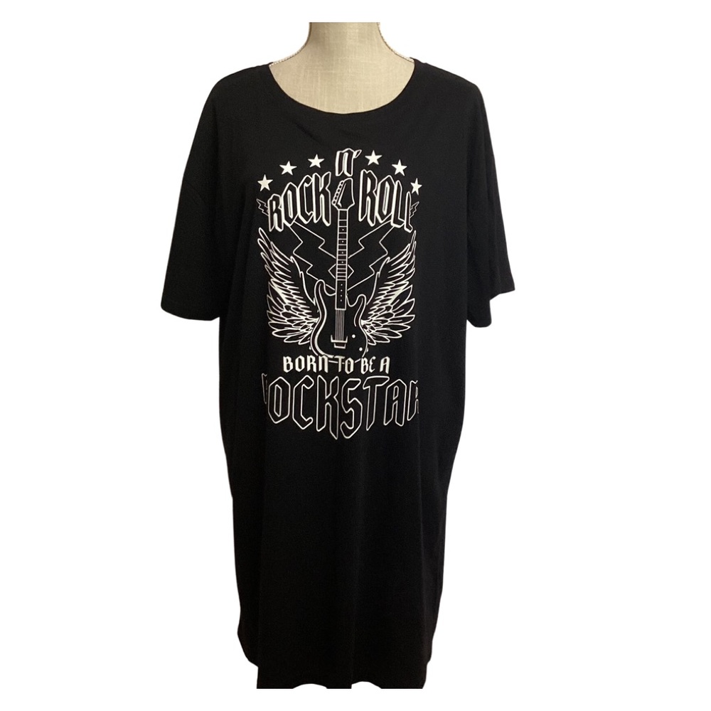 Rue21 Size XL Tee Shirt Dress Rock n Roll Guitar Graphic